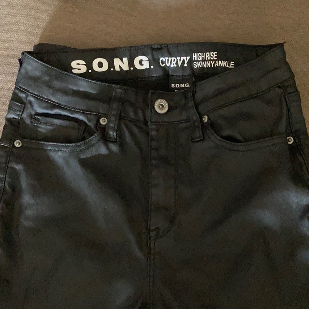 Girls leather pants.